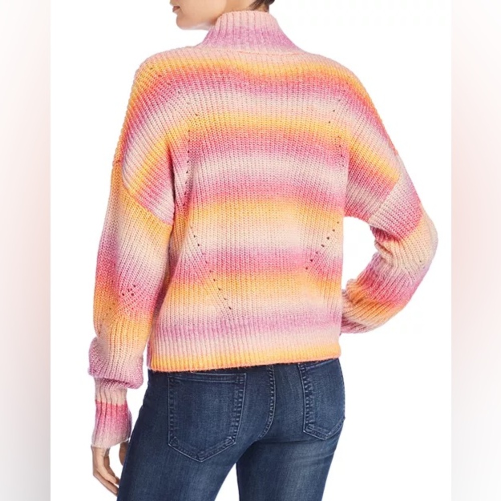 NWT Rebecca Minkoff Rainbow Stripe Sweater Colorful Soft Knit Pullover Size L - Picture 3 of 8